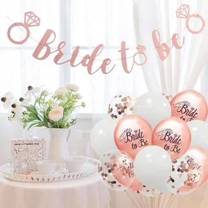 Rose Gold Bride To Be Balloon Banner Latex Confetti Balloons For Bridal Shower Wedding Bachelorette Party Decoration