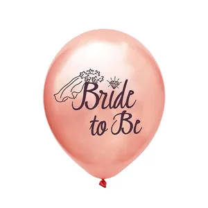 Rose gold latex balloon featuring Bride to Be text and diamond icon for wedding parties