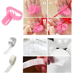 Kit arche de ballons avec noueur points de colle et ruban pour décorations de fête