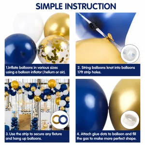 Bogen-Set mit mitternachtsblauen und goldenen Latexballons für die Partydekoration