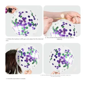 Tutorial showing how to inflate and create static for sequin mermaid party balloons