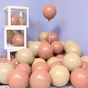 Kit arche de ballons vintage orange et gris avec boîtes de fête décoratives