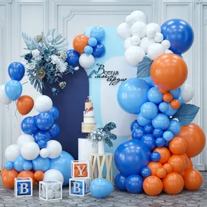 Kit Ghirlanda Arco di Palloncini Macaron Blu Arancione Bianco Rosa Compleanno Festa Matrimonio Baby Shower Collezione di Palloncini in Lattice Decorativi