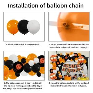 Step-by-step instruction for assembling the basketball theme balloon arch garland kit