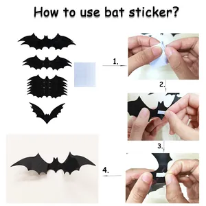 Guía paso a paso para doblar y aplicar pegatinas de murciélagos 3D para Halloween