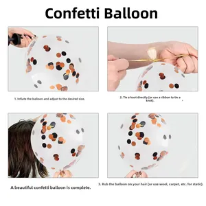 Tutorial paso a paso para inflar y decorar globos de confeti de Halloween con inflador