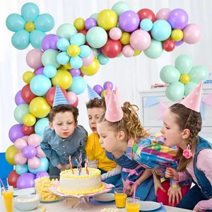 Kit de arco de globos Macaron de 115 piezas con margaritas para decoración de cumpleaños