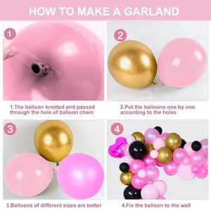 Schritt-für-Schritt-Anleitung für das DIY-Ballongirlanden-Set mit rosa und goldenen Ballons
