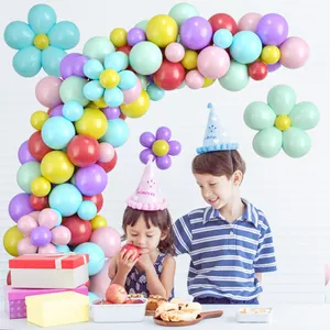 Kit de arco de globos macaron pastel con formas de flores para decoración de cumpleaños