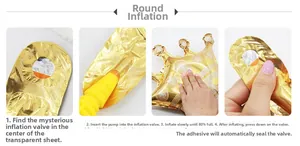 Détails du gonflage des ballons couronne en aluminium doré avec fermeture automatique