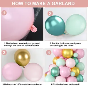 Guide d'assemblage étape par étape pour créer une guirlande de ballons multicolores DIY
