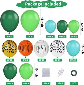 Détails des ballons à motifs animaux de la jungle et accessoires en plusieurs tailles