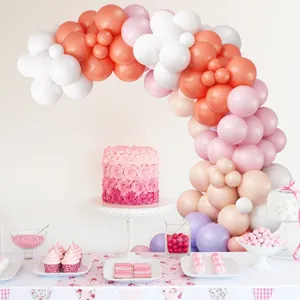 Kit arche de ballons macaron rose et orange pour décoration de mariage et fête