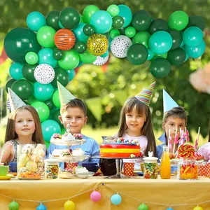 Kit arche de ballons jungle safari avec motifs animaux pour fête anniversaire enfants