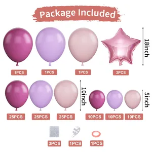 Liste détaillée du kit guirlande de ballons étoile or rose et magenta avec tailles