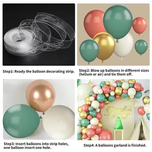 Tutoriel étape par étape pour assembler une arche de ballons vert sauge avec ruban