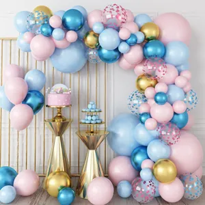 Macaron Pink Blue Gold Balloon Arch Garland Decoration Confetti Latex Balloons For Baby Shower Birthday Party Wedding