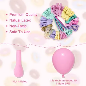 Detailed view of high-quality natural latex balloons for macaroon themed birthday parties