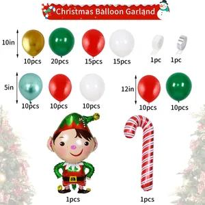 Detailed overview of Christmas balloon garland kit with latex and foil balloons