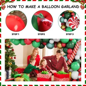 Tutorial de tres pasos sobre cómo usar la tira de globos para la guirnalda navideña