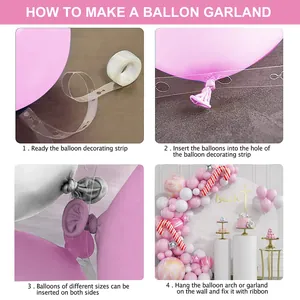 Guide détaillé en quatre étapes pour assembler une arche de ballons de Noël rose et blanc