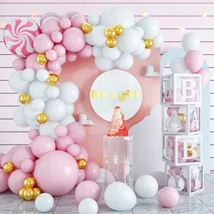 Διακόσμηση Αψίδας Μπαλονιών για Baby Shower και Αποκάλυψη Φύλου Με Μπαλόνια Αλουμινίου Φεγγάρι και Αστέρι και Διαφανή Κουτιά Γραμμάτων BABY