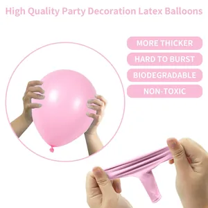 Detailed view of durable pink latex balloon showing material thickness and high elasticity