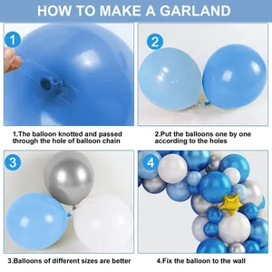 Stapsgewijze handleiding voor het maken van een ballonboog met blauwe en zilveren sterren