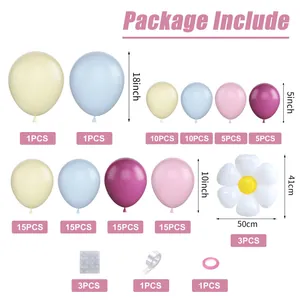 Ballon-Set mit Gänseblümchen-Folienballons und Macaron-Latexballons für Partys