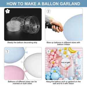DIY σετ αψίδας με ροζ, μπλε και χρυσά μπαλόνια για πάρτι αποκάλυψης φύλου και διακόσμηση