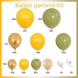 Kit ghirlanda di palloncini con palloncini in lattice verde oliva, oro e zenzero