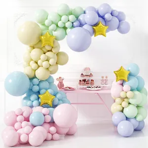 Macaron Balloon Garland Arch Kit Unicorn Star Gold Aluminum Foil Latex Balloons For Birthday Baby Shower Party Decoration
