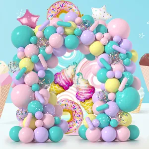 Macaron Ballon Girlande Arch Kit Süße Donut Eiscreme Folienballons Latex Ballons Für Baby Geburtstag Party Dekoration