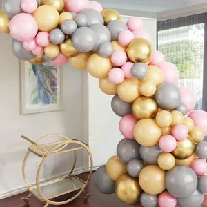 90-delige ballonnenboog set roze goud en grijs voor bruiloft en verjaardag decoratie