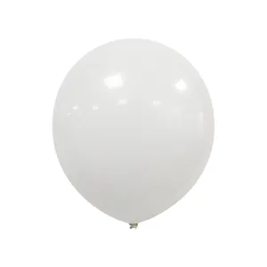 Detailed view of 22-inch white latex balloon with glossy finish for jungle party decor