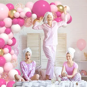 Kit arche de guirlande de ballons rose et or pour baby shower et fête d'anniversaire