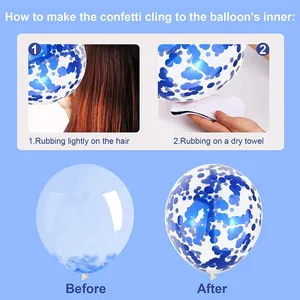 Step-by-step guide for blue confetti balloon decoration using static friction for events