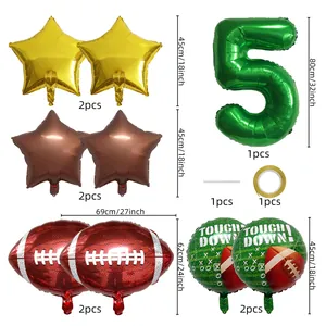 Kit palloncini calcio 5 compleanno con numero 5 e palloncini foil per decorazione festa