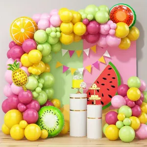 Kit ghirlanda di palloncini a tema frutta con ananas e anguria per decorazione festa