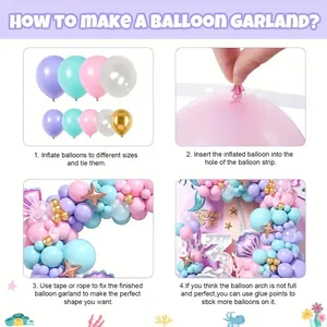Guide d'assemblage étape par étape pour guirlande de ballons sirène aux couleurs pastel