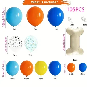 105-delige ballonnenboog set in huisdierenthema met hondenbot folieballon voor feestjes