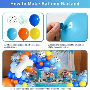 Hondenbot ballonnenboog set met pootafdruk ballonnen voor huisdier verjaardagsfeest