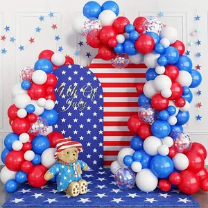 4th Of July Red White Blue Balloon Arch Kit Independence Day Party Decorations Latex Confetti Balloons Garland For Patriotic Celebration