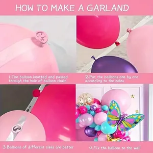 Guía paso a paso para montar una guirnalda de globos de colores con mariposas decorativas