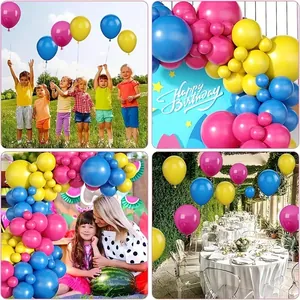 Kit de guirnalda de globos de playa hawaiana con arcos de colores para fiesta en la piscina