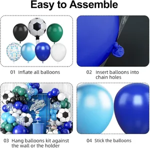 Tutoriel en quatre étapes pour assembler une arche de ballons sur le thème du football