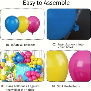 Guía de montaje detallada en cuatro pasos para el kit de guirnalda de globos tropicales