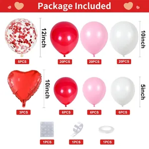 Romantic heart balloon garland kit for Valentine's Day party and wedding backdrop decor