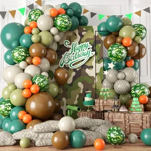 Kit Ghirlanda Di Palloncini A Tema Militare Mimetico Palloncini In Lattice Con Striscione Buon Compleanno Per Decorazioni Festa Di Compleanno