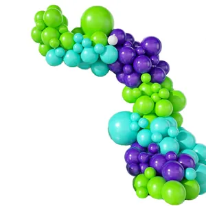 Blue purple and green balloon arch kit for birthday party decorations and events